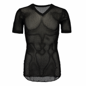 TEE-SHIRT NOIR SVALA COLLECTION AIRBASE MESH MANCHES COURTES COL V TAILLE 3XL