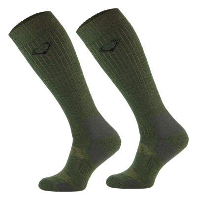CHAUSSETTES HAUTES MI-ÉPAISSE 40% LAINE MERINOS - SPÉCIAL CHASSE - COMODO 