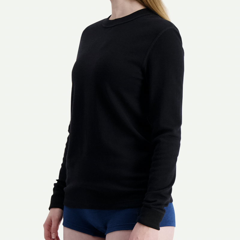 TEE-SHIRT SVALA COLLECTION MERINO EXTREME MANCHES LONGUES COL ROND NOIR