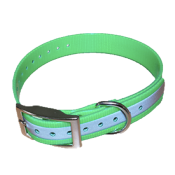 COLLIER HB DOG BIOTHANE BIOGOLD VERT BANDE RÉFLECTIVE