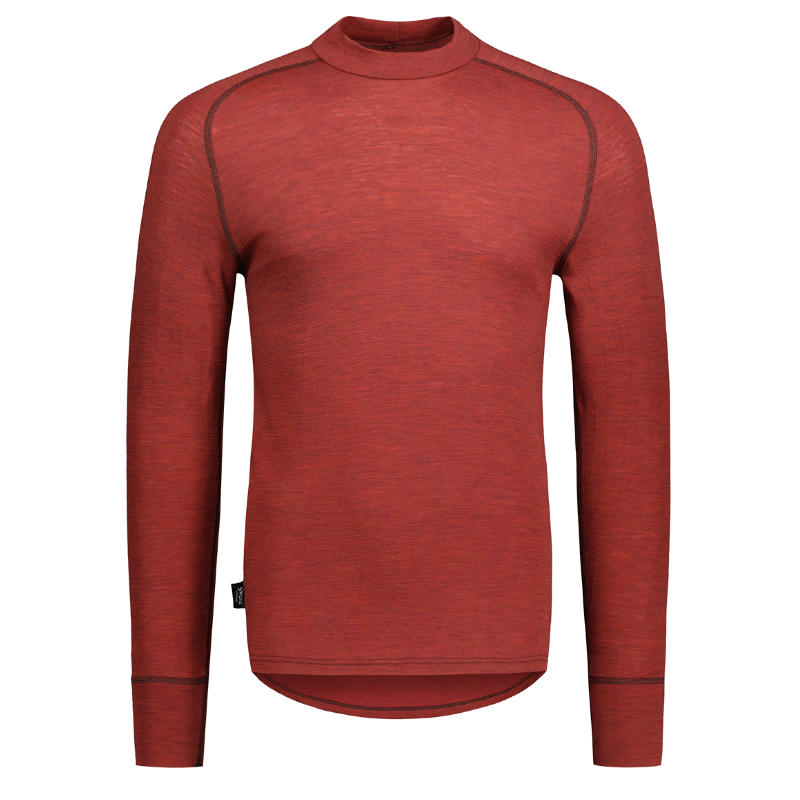 TEE-SHIRT MERINO MANCHES LONGUES COL MONTANT COLLECTION SVALA MERINO ACTIVE - ROUGE
