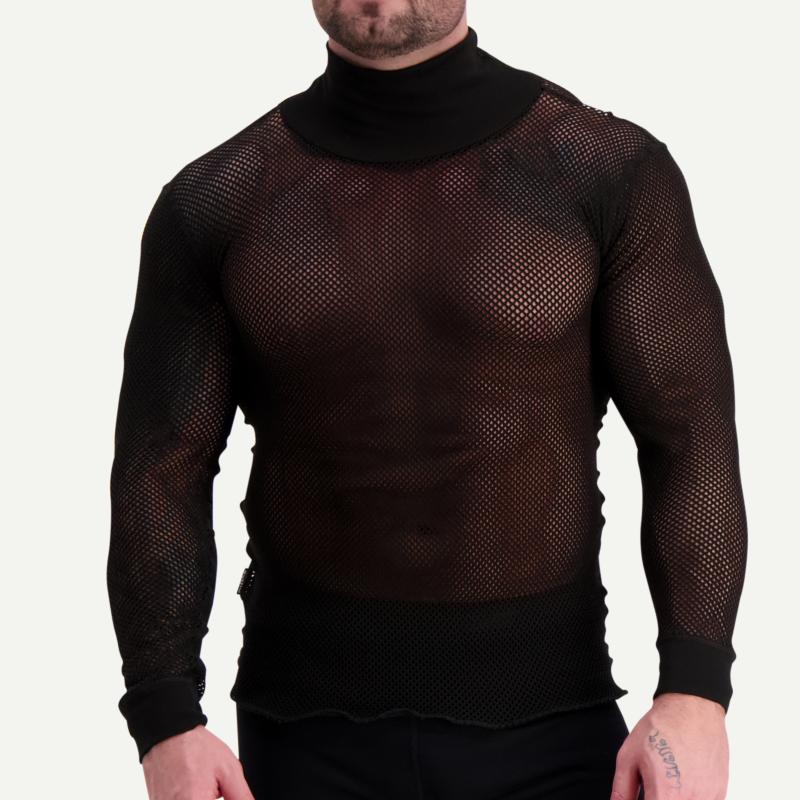 TEE-SHIRT SVALA COLLECTION AIRBASE MESH MANCHES LONGUES COL ROULÉ NOIR