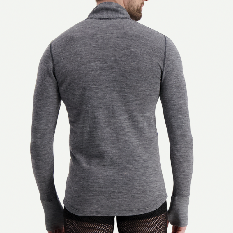 TEE-SHIRT TECHNIQUE SVALA MERINO EXTREME MANCHES LONGUES COL ZIP GRIS