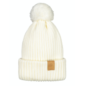BONNET EN LAINE A POMPON COLLECTION SVALA MERINO COMFORT - BLANC