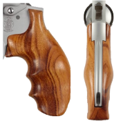 POIGNÉE BOIS GONCALO ALVES POUR SMITH & WESSON K/L ROUND BUTT AVEC EMPREINTES DE DOIGTS