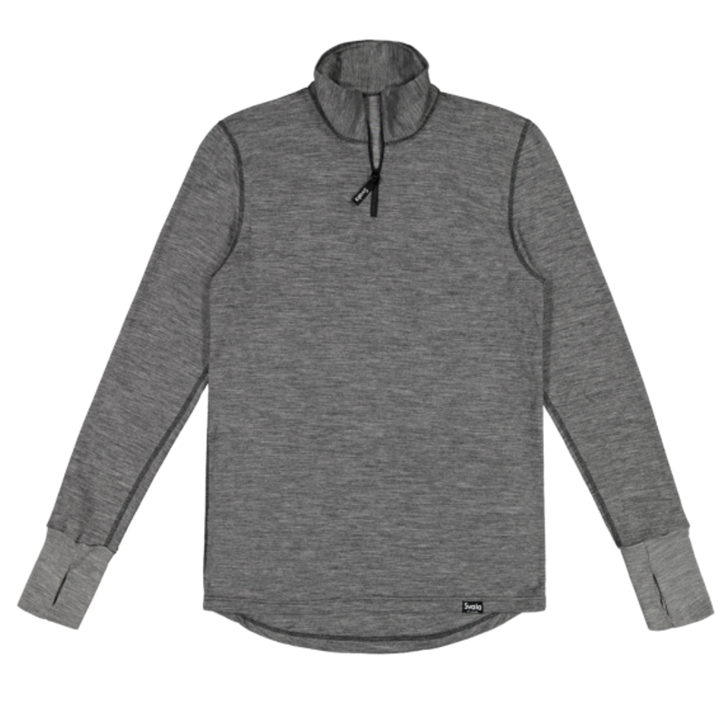 TEE-SHIRT TECHNIQUE SVALA MERINO EXTREME MANCHES LONGUES COL ZIP GRIS